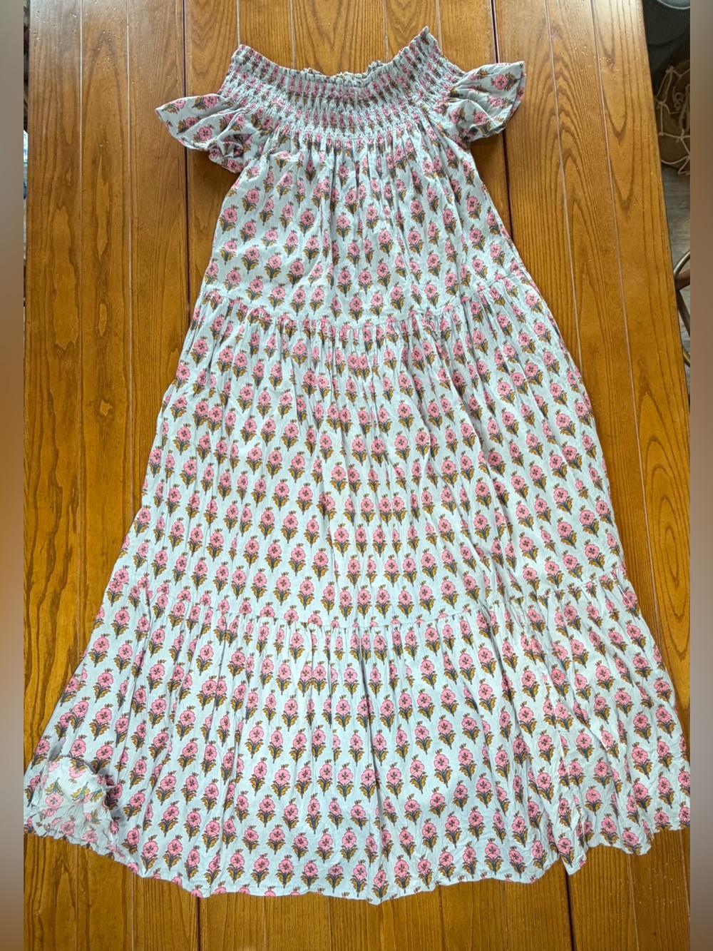 Marea by Liz Joy Smocked Floral Block Print Maxi Dress - Picture 2 of 4